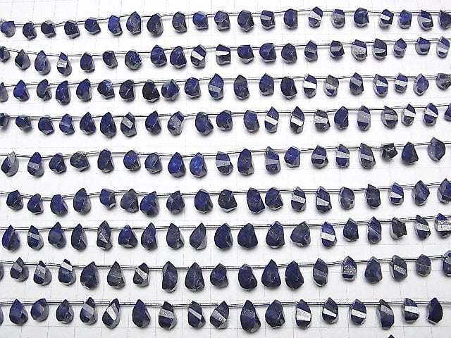 Hochwertiger Lapislazuli AAA- Tropfen 4 facettiert gedreht facettierte Briolette halb oder 1 Strang Perlen (20 Stück)
