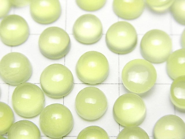 石灰綠玉髓 AAA 圓形凸圓面 6x6mm 5顆