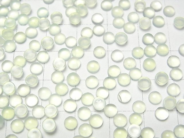 Apfelgrüner Chalcedon AAA runde Cabochon 4x4mm 20 Stück