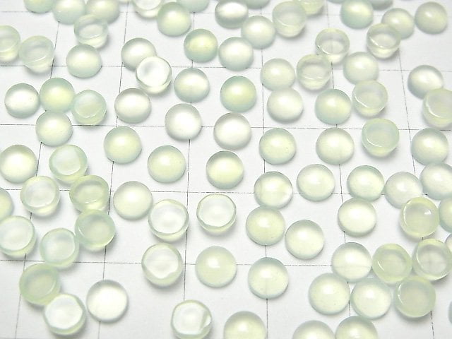 Apfelgrüner Chalcedon AAA runde Cabochon 5x5mm 10 Stück
