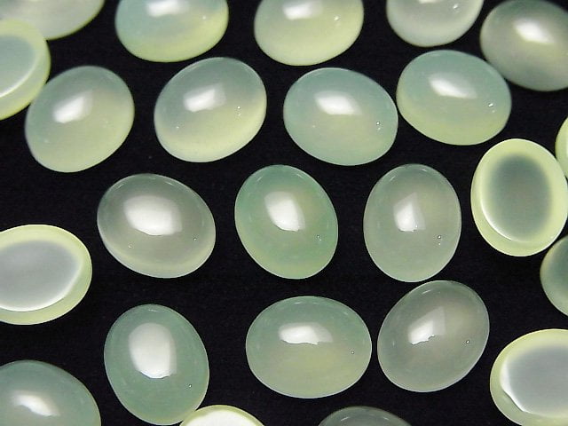蘋果綠玉髓 AAA 橢圓蛋面 10x8mm 3顆
