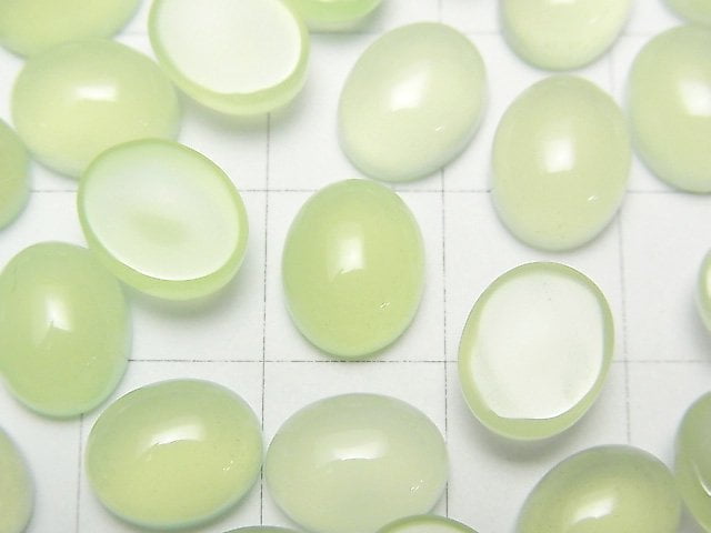 蘋果綠玉髓 AAA 橢圓蛋面 10x8mm 3顆