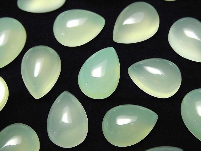 蘋果綠玉髓 AAA 梨形素面切割 14x10mm 3顆