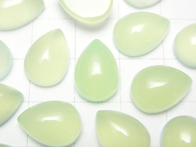蘋果綠玉髓 AAA 梨形素面切割 14x10mm 3顆
