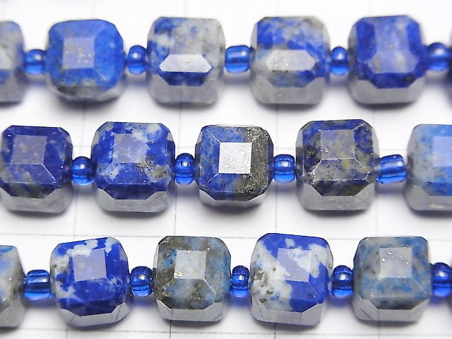 高品質!AA級青金石方塊形珠 8x8x8公釐 半串或一串珠子(約15英吋/37公分)