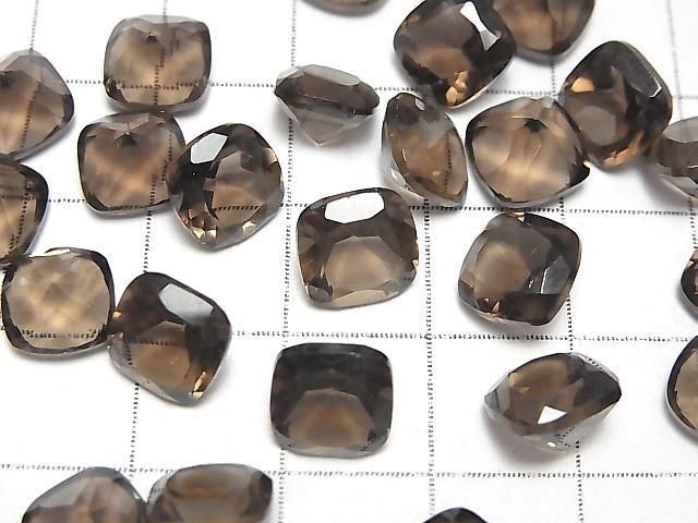 高品質煙水晶 AAA 級裸石方形刻面 8x8mm 5顆