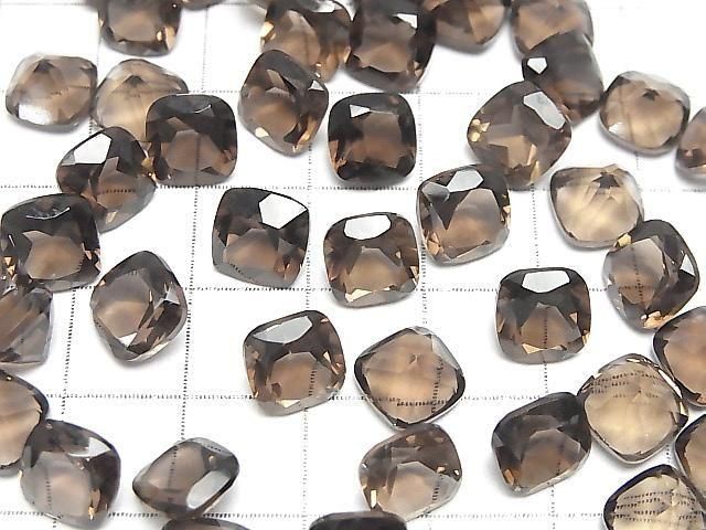 高品質煙水晶 AAA 級裸石方形刻面 8x8mm 5顆