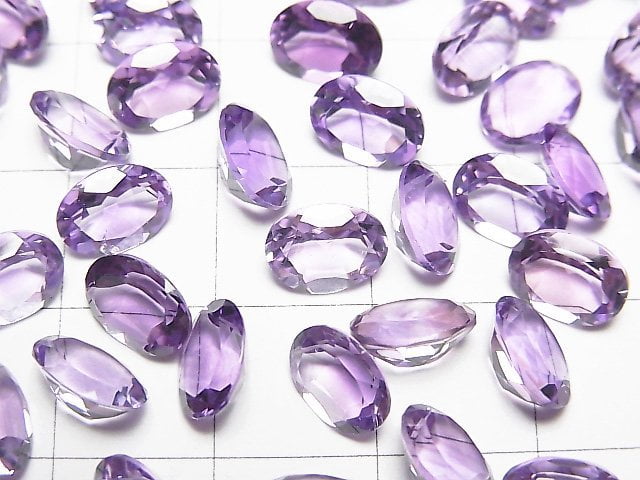 高品質紫水晶 AAA 刻面橢圓形裸石 8x6mm 5顆
