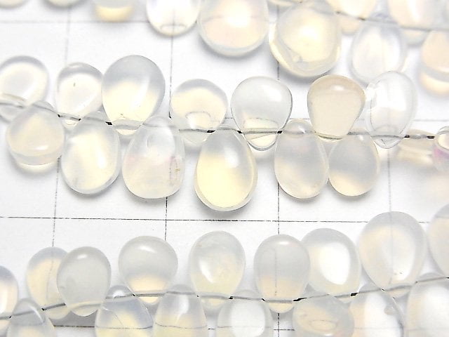 高品質衣索比亞蛋白石 AA++ 梨形(平滑)半串或單串珠子(約 7 吋/18 公分)