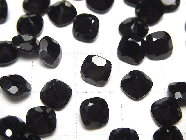 高品質黑色尖晶石 AAA 級 刻面方形裸石 6x6mm 5顆