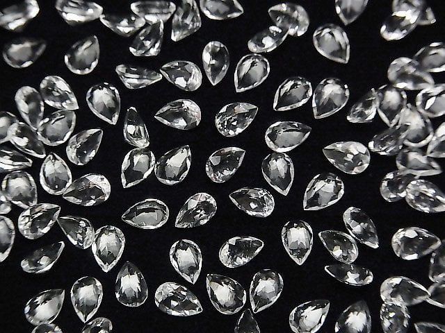 Hochwertiger Hyalit-Opal AAA lose Stein tropfenförmig facettiert 6x4mm 3Stk