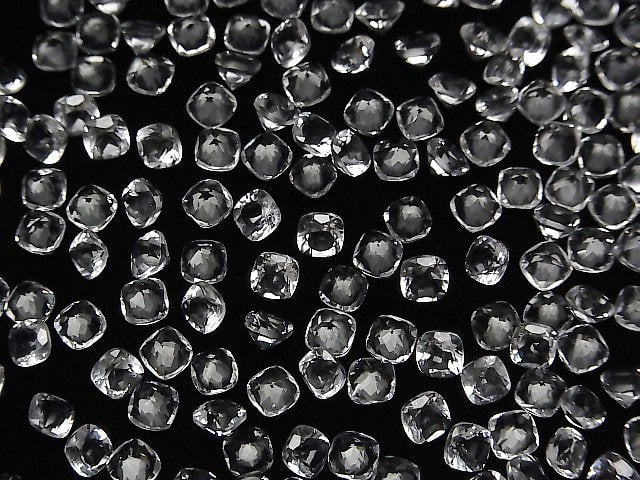 Hochwertiger Hyalit-Opal AAA lose Stein quadratisch facettiert 4x4mm 3Stk