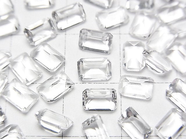 高品質的玻璃蛋白石 AAA 裸石 矩形刻面 6x4mm 2顆