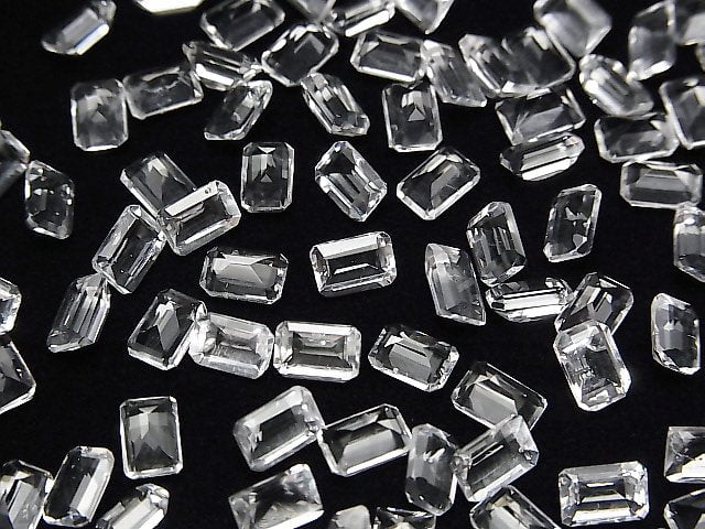 Hochwertiger Hyalit-Opal AAA lose Stein rechteckig facettiert 6x4mm 2Stk