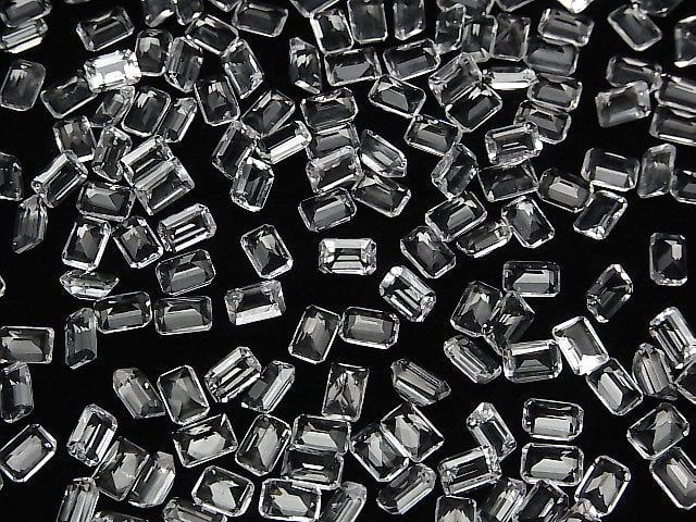 Hochwertiger Hyalit-Opal AAA lose Stein rechteckig facettiert 6x4mm 2Stk