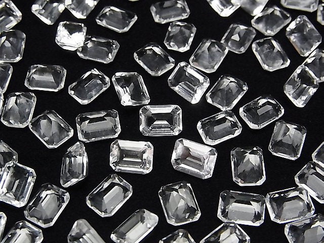 Hochwertiger Hyalit-Opal AAA lose Stein rechteckig facettiert 8x6mm 1Stk