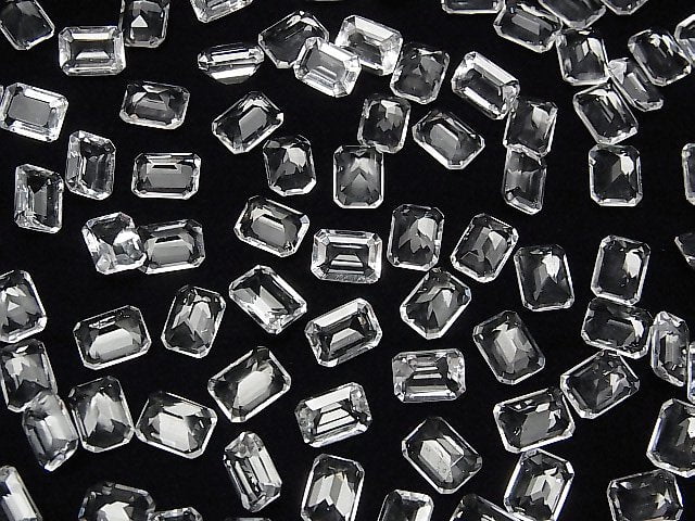 Hochwertiger Hyalit-Opal AAA lose Stein rechteckig facettiert 8x6mm 1Stk