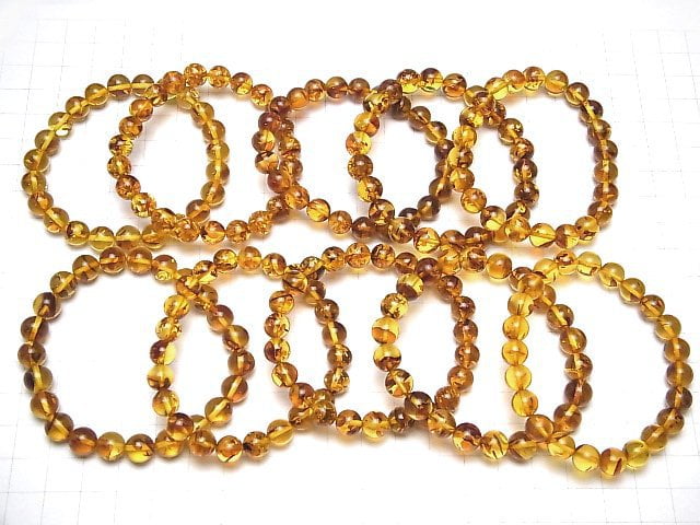 Baltisches Bernstein Rund 8-8.5mm Hellbraune Farbe Armband