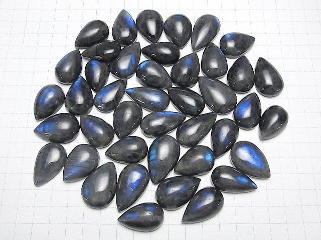 Blauer Labradorit AA++ Birnenform Cabochon 20-32mm 1Stk