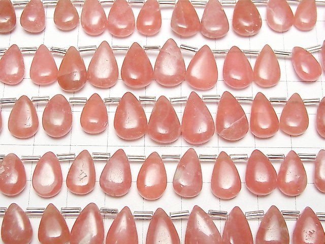 Argentinischer Rhodochrosit AAA- Birnenform (glatt) halb oder 1Strang Perlen (18Stücke)