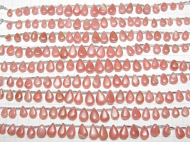 Argentinischer Rhodochrosit AAA- Birnenform (glatt) halb oder 1Strang Perlen (18Stücke)