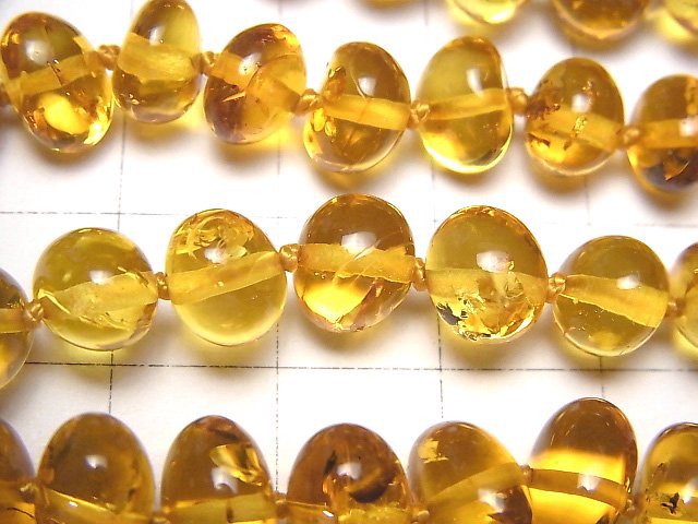 波羅的海琥珀原石項鍊 淺棕色 1股珠子 (約17英吋/43公分)