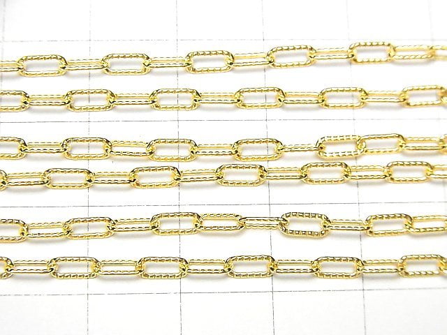 14KGF Patterned Long Cable Chain 6x2.5mm 10cm- !
