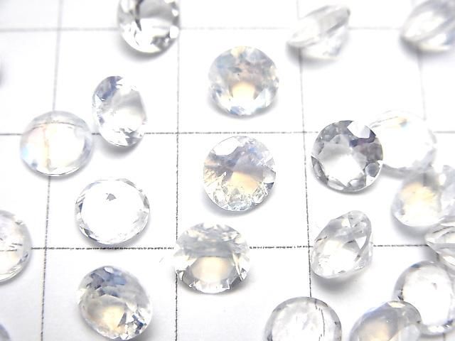高品質彩虹月光石 AAA 級 圓形刻面裸石 6x6mm 3顆