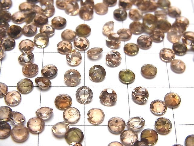 Hochwertiger Andalusit AAA lose Stein rund facettiert 4x4mm 5 Stück