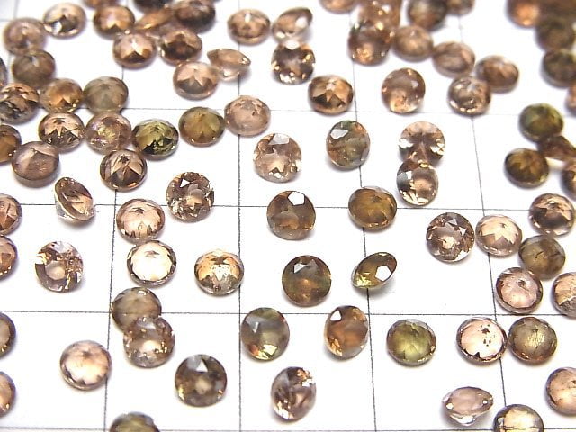Hochwertiger Andalusit AAA lose Stein rund facettiert 4x4mm 5 Stück