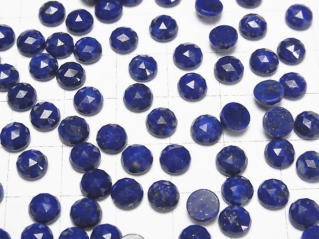 Lapislazuli AAA- Rund Rose Cut 6x6mm 5Stk
