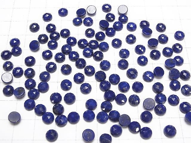Lapislazuli AAA- Rund Rose Cut 6x6mm 5Stk