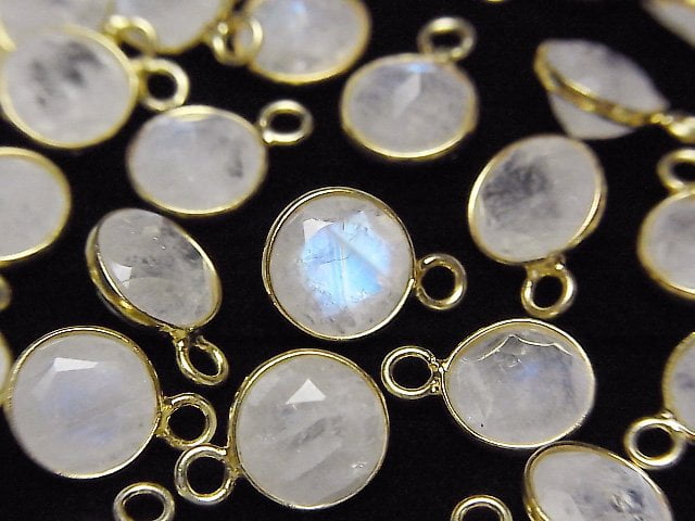 Bezel Setting, Rainbow Moonstone Gemstone Beads