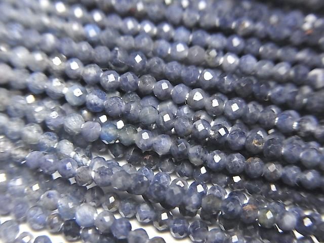 高品質!藍寶石 AA++ 刻面圓珠 2mm 半串或 1 串珠(約 13 英吋/31 公分)