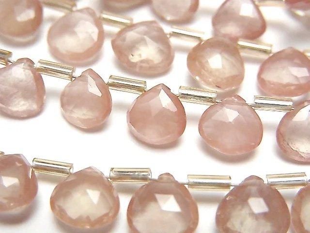 高品質安山石 AAA-栗色刻面橢圓珠 1串珠子(約7吋/18公分)
