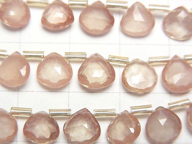 高品質安山石 AAA-栗色刻面橢圓珠 1串珠子(約7吋/18公分)