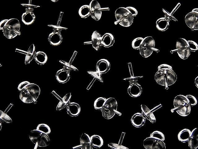 Tige à œillette en Argent 925 plaqué rhodium (5 pièces)