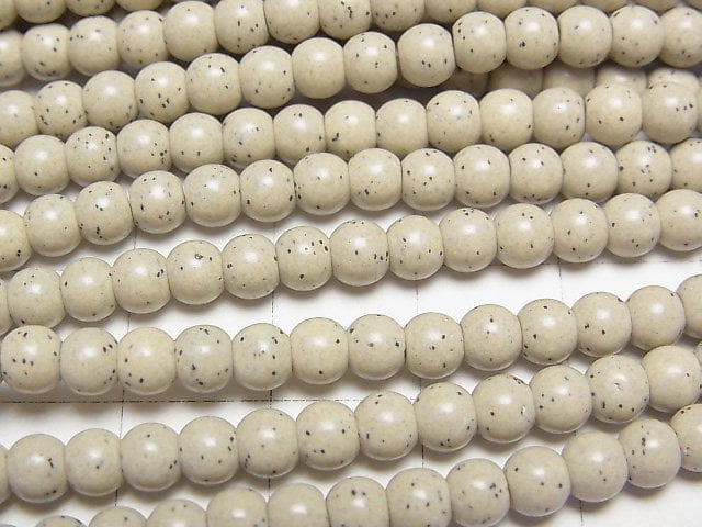 台灣北投石圓珠 4mm 半串或 1 串珠(約 15 英寸/38 公分)