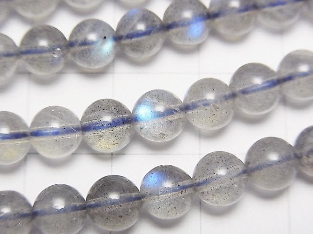 高品質藍色拉長石 AAA 圓珠 6mm 1串 (約20英吋/51公分)