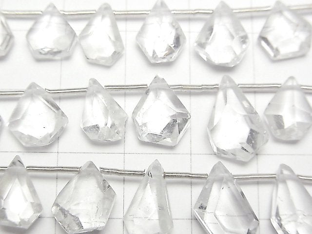 高品質白色拓帕石 AAA 級 - 粗面水滴梨形 1 串珠 (約 6 吋/16 公分)