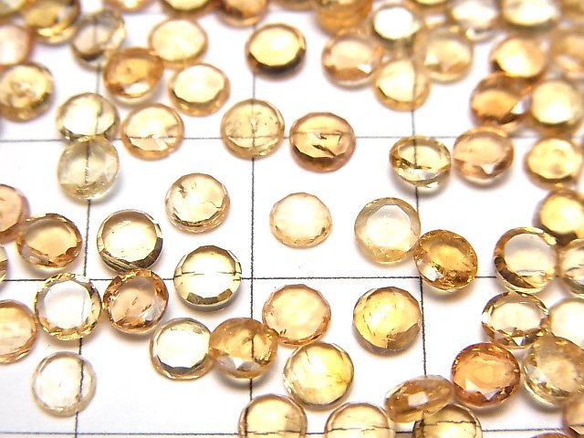 高品質帝王托帕石 AAA- 圓形玫瑰式切割 4x4mm 5顆
