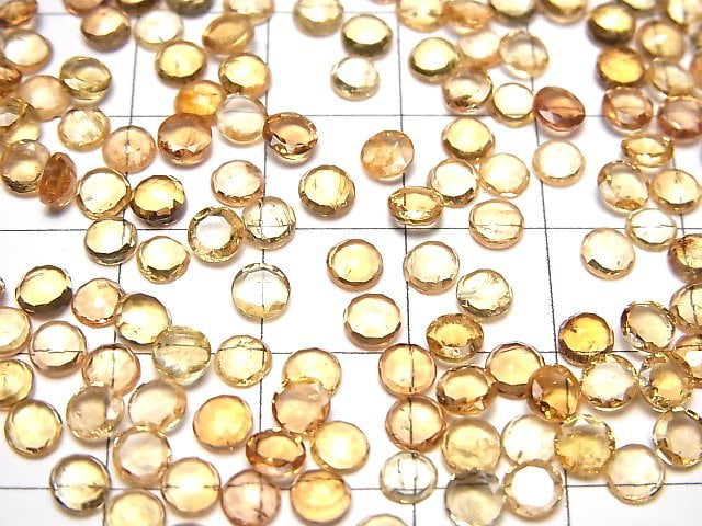 Hochwertiger Imperial Topas AAA- Rund Rosenschliff 4x4mm 5 Stück