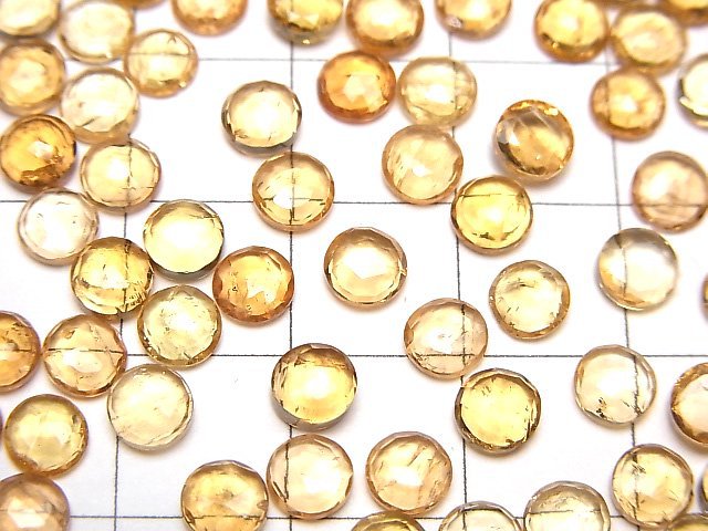 Hochwertiger Imperial Topas AAA- Rund Rosenschliff 5x5mm 4 Stück