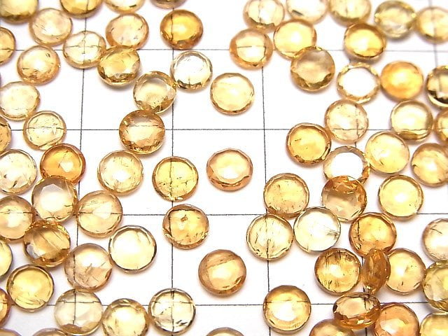Hochwertiger Imperial Topas AAA- Rund Rosenschliff 5x5mm 4 Stück