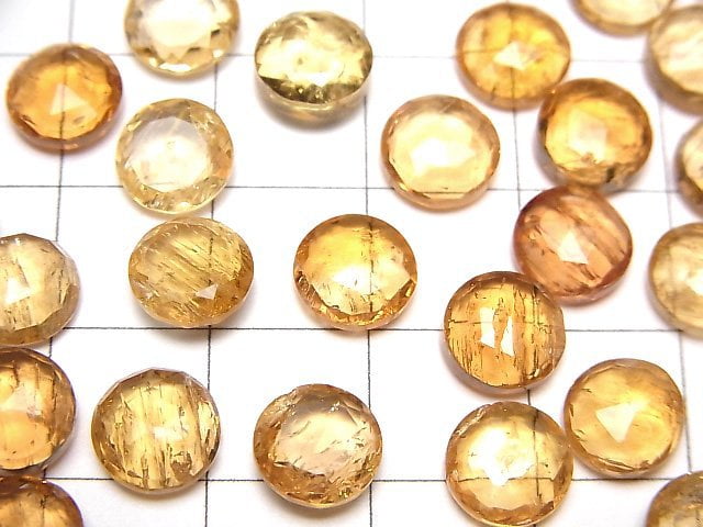 Hochwertiger Imperial Topas AAA- Rund Rosenschliff 8x8mm 2 Stück