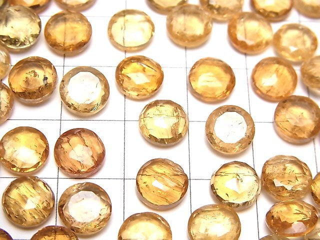 Hochwertiger Imperial Topas AAA- Rund Rosenschliff 8x8mm 2 Stück