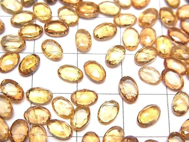 Hochwertiger Imperial Topas AAA- Oval Rosenschliff 6x4mm 4 Stück