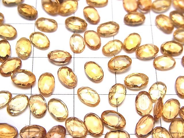 Hochwertiger Imperial Topas AAA- Oval Rosenschliff 6x4mm 4 Stück