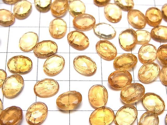 Hochwertiger Imperial Topas AAA- Oval Rosenschliff 8x6mm 2 Stück