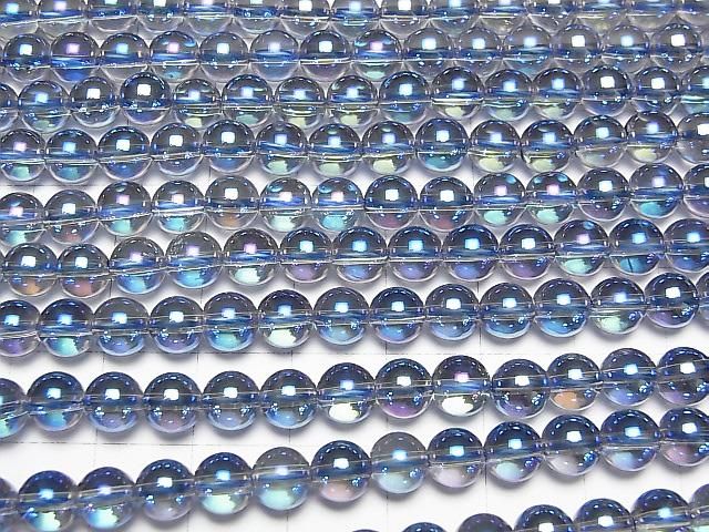 Blitzblauer Kristall Rund 6mm halb oder 1 Strang Perlen (ca. 15 Zoll/37 cm)
